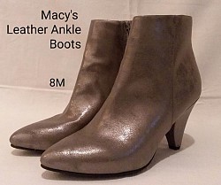 Macy's Leather Ankle Boots 8M