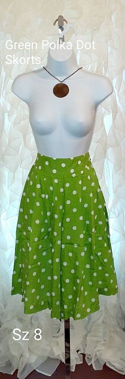 Green Polka Dot Cullotte Shorts 8