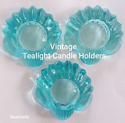 Vintage Sea Shell Tealight Candle Holders Set of 3
