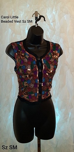 SOLD | Black multi-color Sleeveless Vest Vintage S