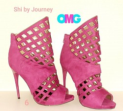 Shi by Journey Cage Style Stillettos 6 Pink