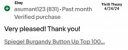 Ebay Review/Burgandy Button Down Top