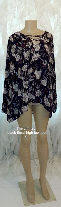 The Limited black floral high low top XL