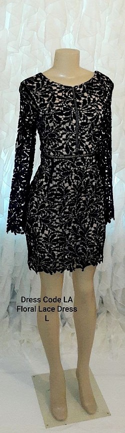 Dress Code LA Black Lace Fit Dress L