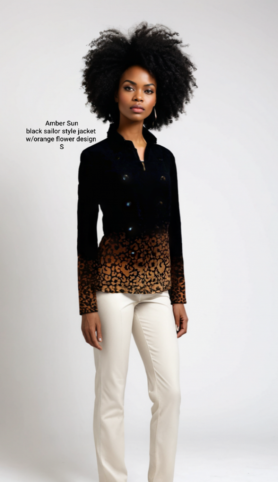 Amber Sun black sailor style jacket S